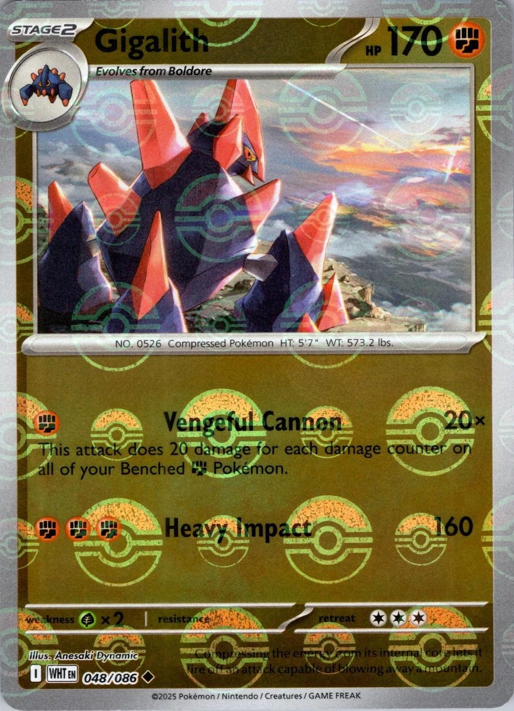 White Flare Gigalith [Poke-Ball] Pokémon card